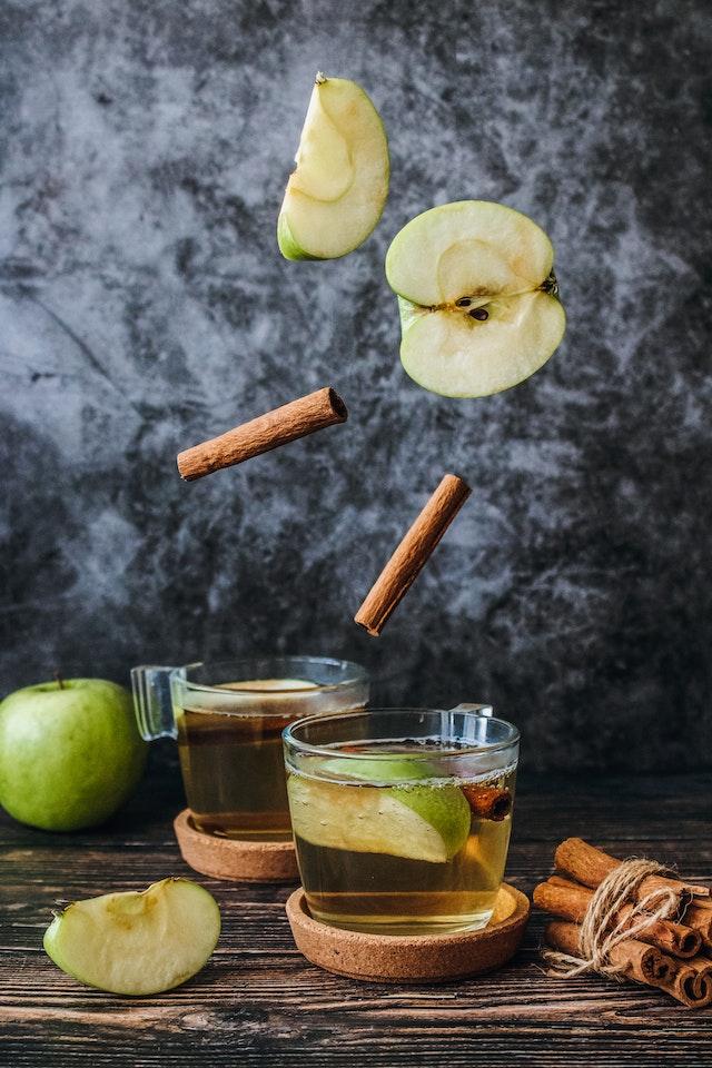 Image shows spiced apple cider mule as part of the blog on five autumnal cocktails